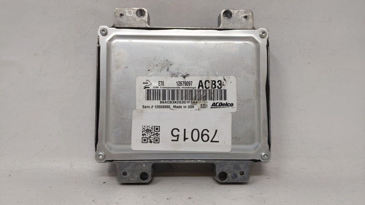 2017-2018 Chevrolet Trax PCM Engine Computer ECU ECM PCU OEM P/N:12679097 12670309 Fits 2017 2018 2019 OEM Used Auto Parts - Oemusedautoparts1.com