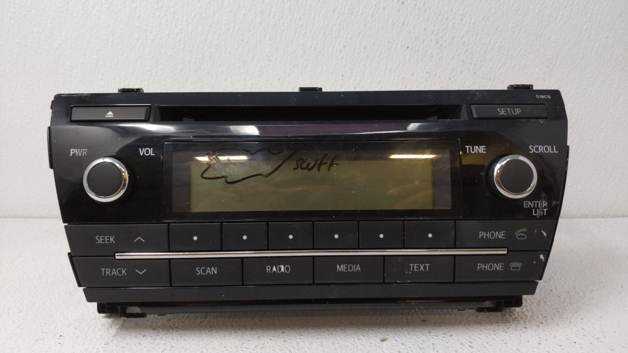 2014 Toyota Corolla Radio AM FM Cd Player Receiver Replacement P/N:86120-02F60 Fits 2015 2016 OEM Used Auto Parts - Oemusedautoparts1.com