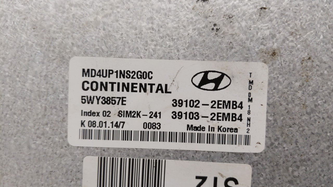 2014-2016 Hyundai Elantra PCM Engine Computer ECU ECM PCU OEM P/N:39102-2EMB6,39103-2EMB6,39102-2EMB4,39103-2EMB4 39102-2EMB6 Fits OEM Used Auto Parts - Oemusedautoparts1.com