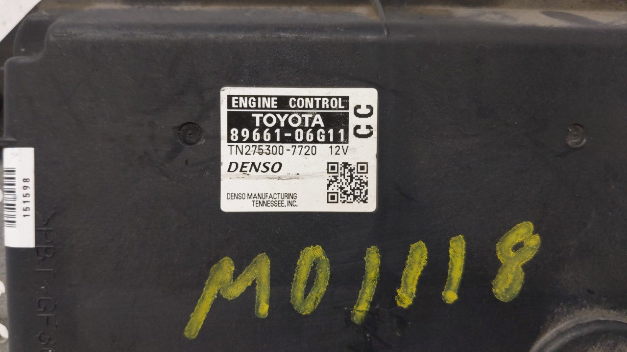 2008-2009 Toyota Camry PCM Engine Computer ECU ECM PCU OEM P/N:89661-06G5 89661-06G11 Fits 2008 2009 OEM Used Auto Parts - Oemusedautoparts1.com