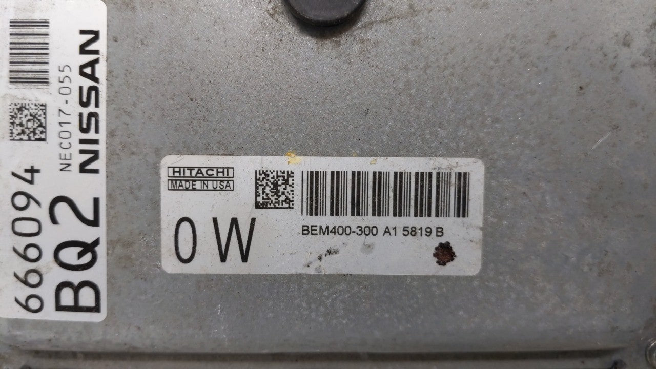 2015 Nissan Altima PCM Engine Computer ECU ECM PCU OEM P/N:BEM404-300 A1 NEC001-666 Fits 2013 2014 OEM Used Auto Parts - Oemusedautoparts1.com