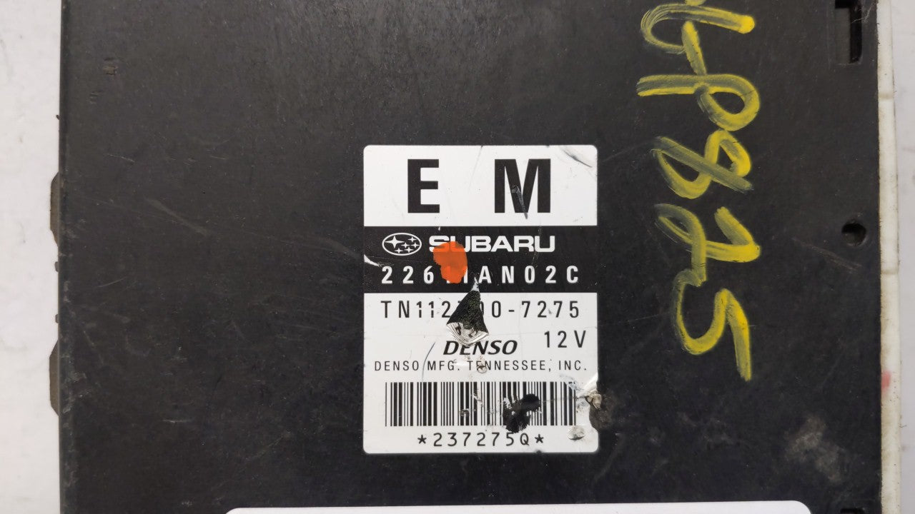 2008-2009 Subaru Legacy PCM Engine Computer ECU ECM PCU OEM P/N:22611AN02D 22611AN02C Fits 2008 2009 OEM Used Auto Parts - Oemusedautoparts1.com