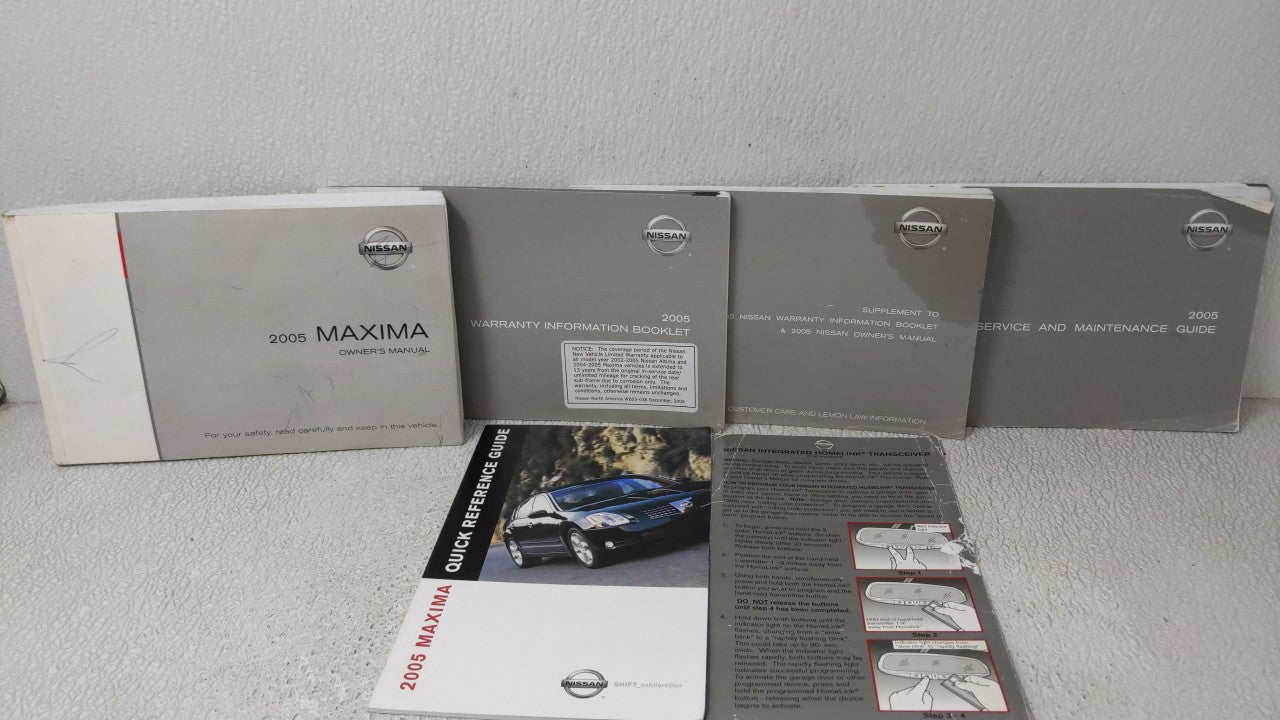 2005 Nissan Maxima Owners Manual Book Guide OEM Used Auto Parts - Oemusedautoparts1.com