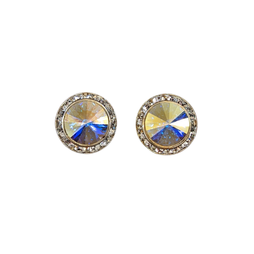 large crystal stud earrings