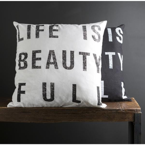 Surya Decorative Life is Beautiful Pillow