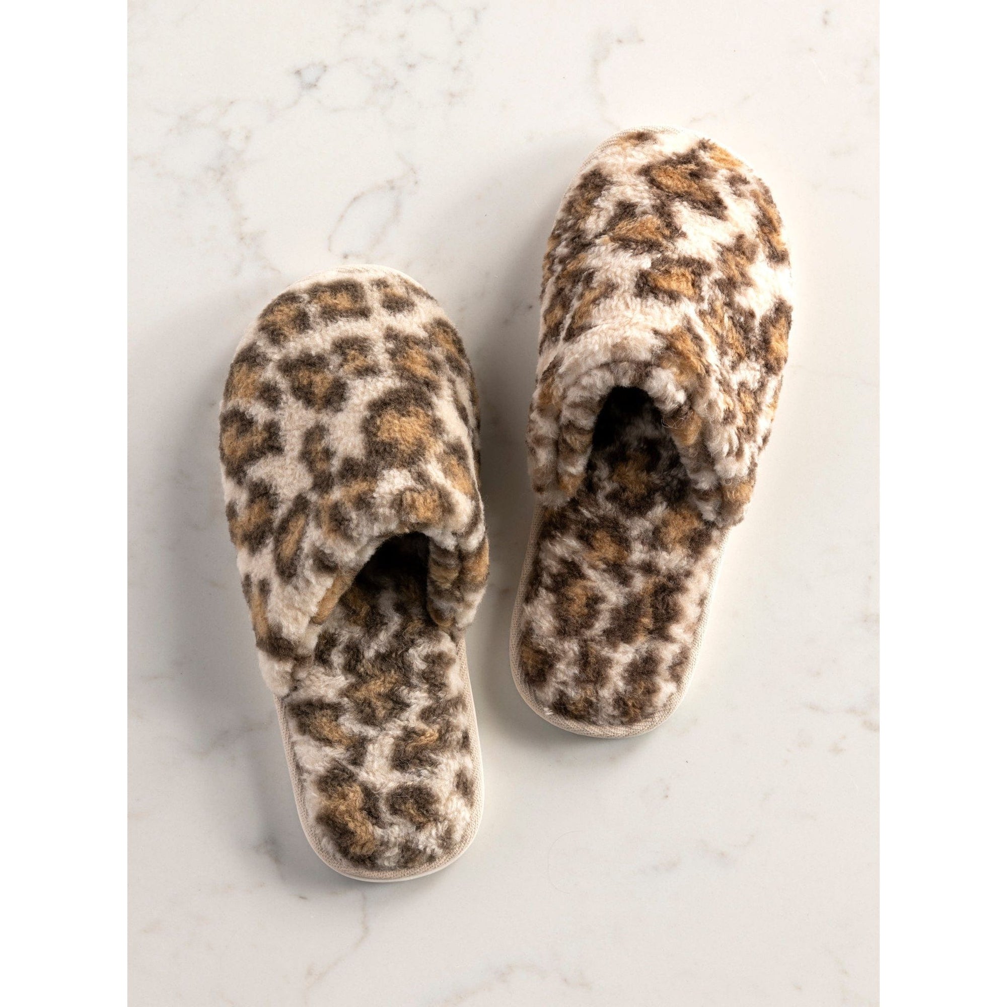 Shiraleah Lavinia Leopard Print Plush Slippers, Multi