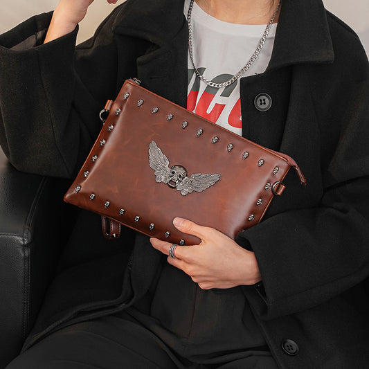 Cool Brown Black Leather Men's Clutch Bag Clutch Purse Business Handba –  imessengerbags