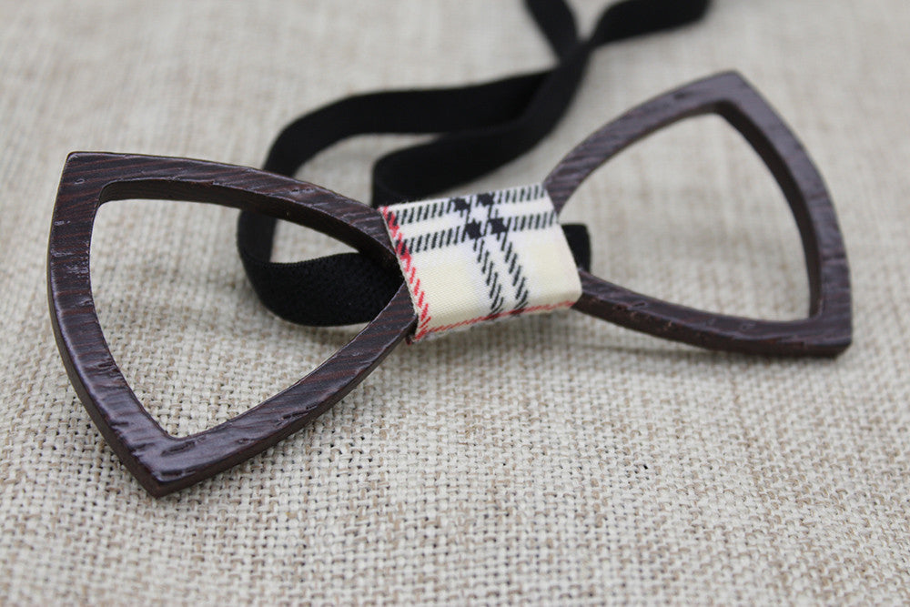 Dark Wooden Bow Tie