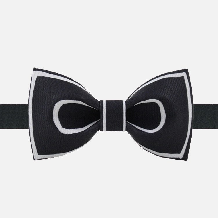 mens black and white bow tie