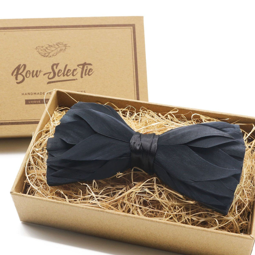 Black Premium Feather Bow Tie – Bow Ties for Men – Bow SelecTie