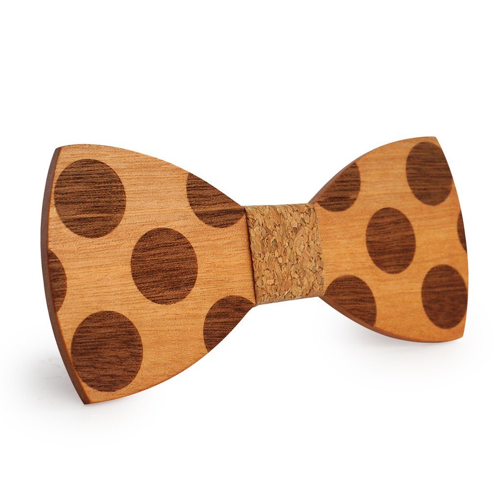 Cork Polka Dots Wooden Bow Tie – Bow Ties for Men – Bow SelecTie