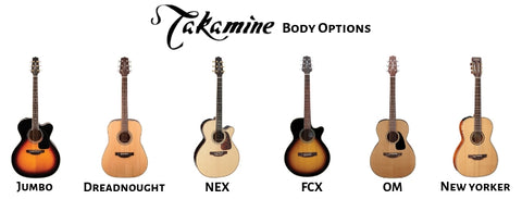 Takamine Body Sizes