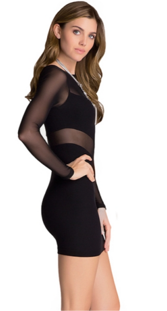 Sexy Peekaboo Bodycon Dress Black Ginger Candy Ginger Candy Lingerie 