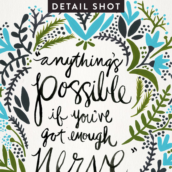 Anything’s Possible – Green & Blue Palette • Art Print – CatCoq