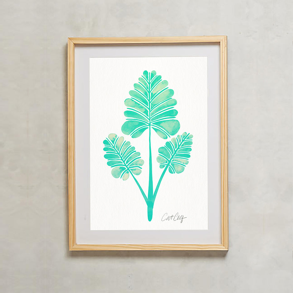 Palm Leaf Trifecta – Mint Palette • Art Print