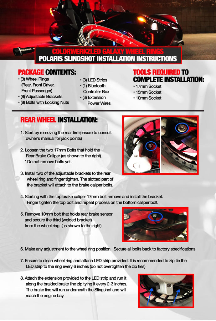 Polaris Slingshot LED Wheel Ring Lights Installation Guide - AutoLEDTech.com