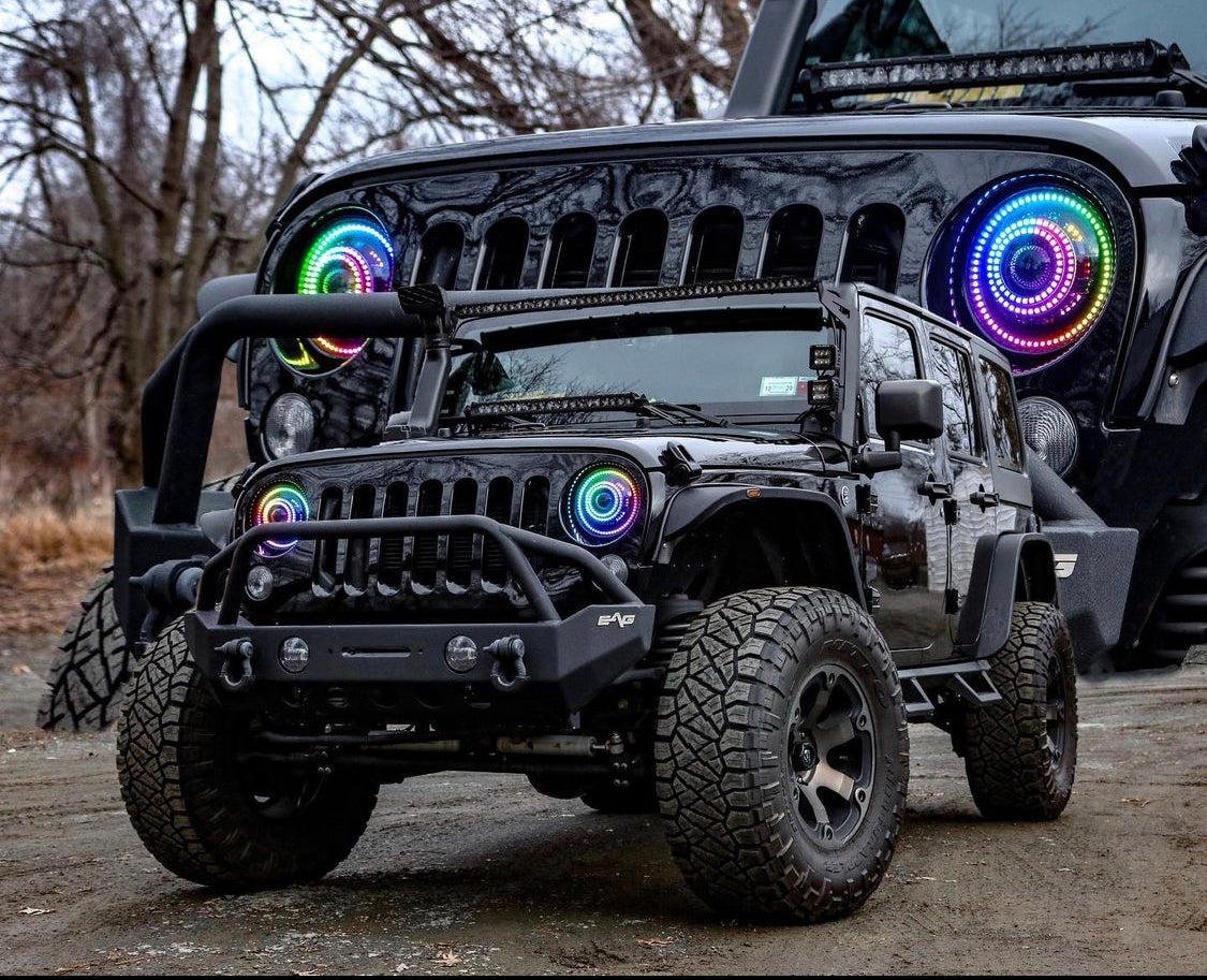 1997-2018 Jeep Wrangler JK RGBW Color-Chasing LED Halo Kit– 