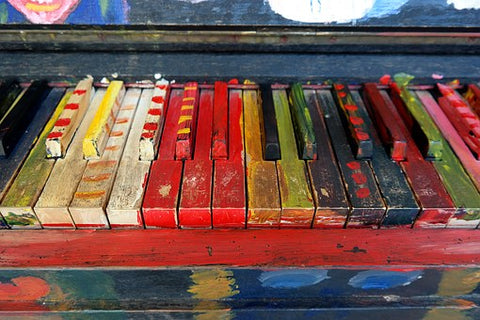 Piano with Painted Keys