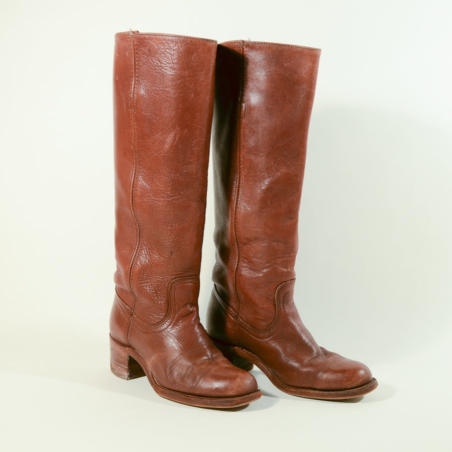 tall tan leather boots