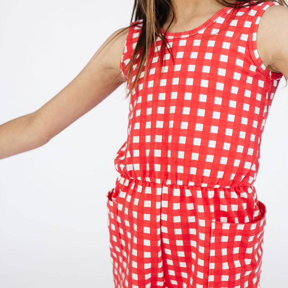 THE SHORTIE JUMPSUIT IN RED GINGHAM