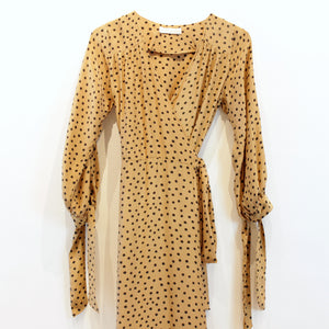 polka dot tan dress