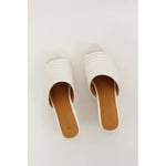 open toe ribbed clog in off white