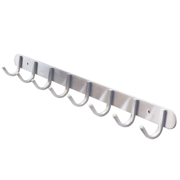 1pc 5 Hooks Stainless Steel Hanging Hook, Coat Hanger, Wall Mounted Hook  Ideal For Kitchen, Bathroom And Hall Racks, No Drilling Needed