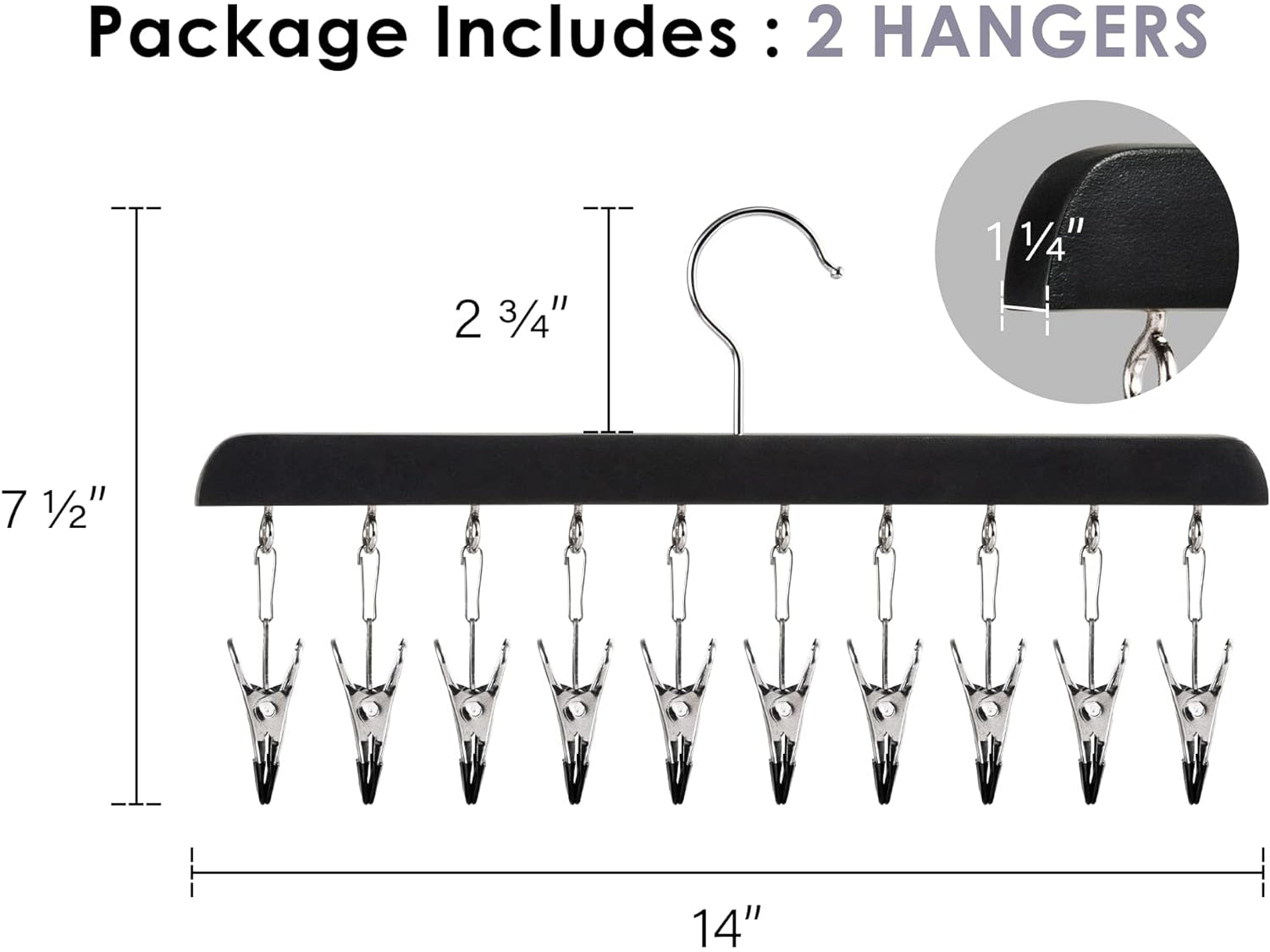 Dimensions of the cap organizer.