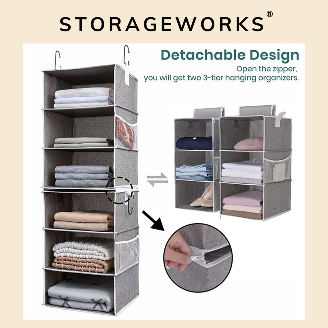  StorageWorks Hanging Closet Organizer, 3-Shelf Hanging