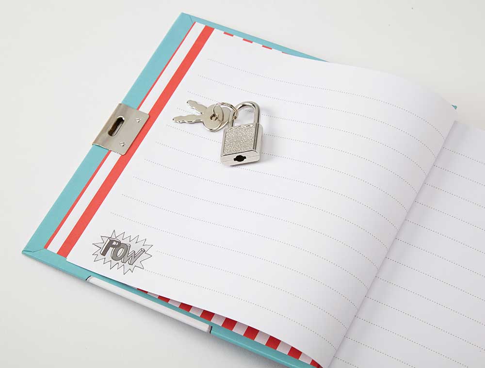 diary with lock and key