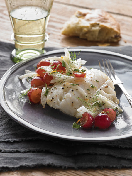 Roasted Cod with Fennel and Grapes Recipe 