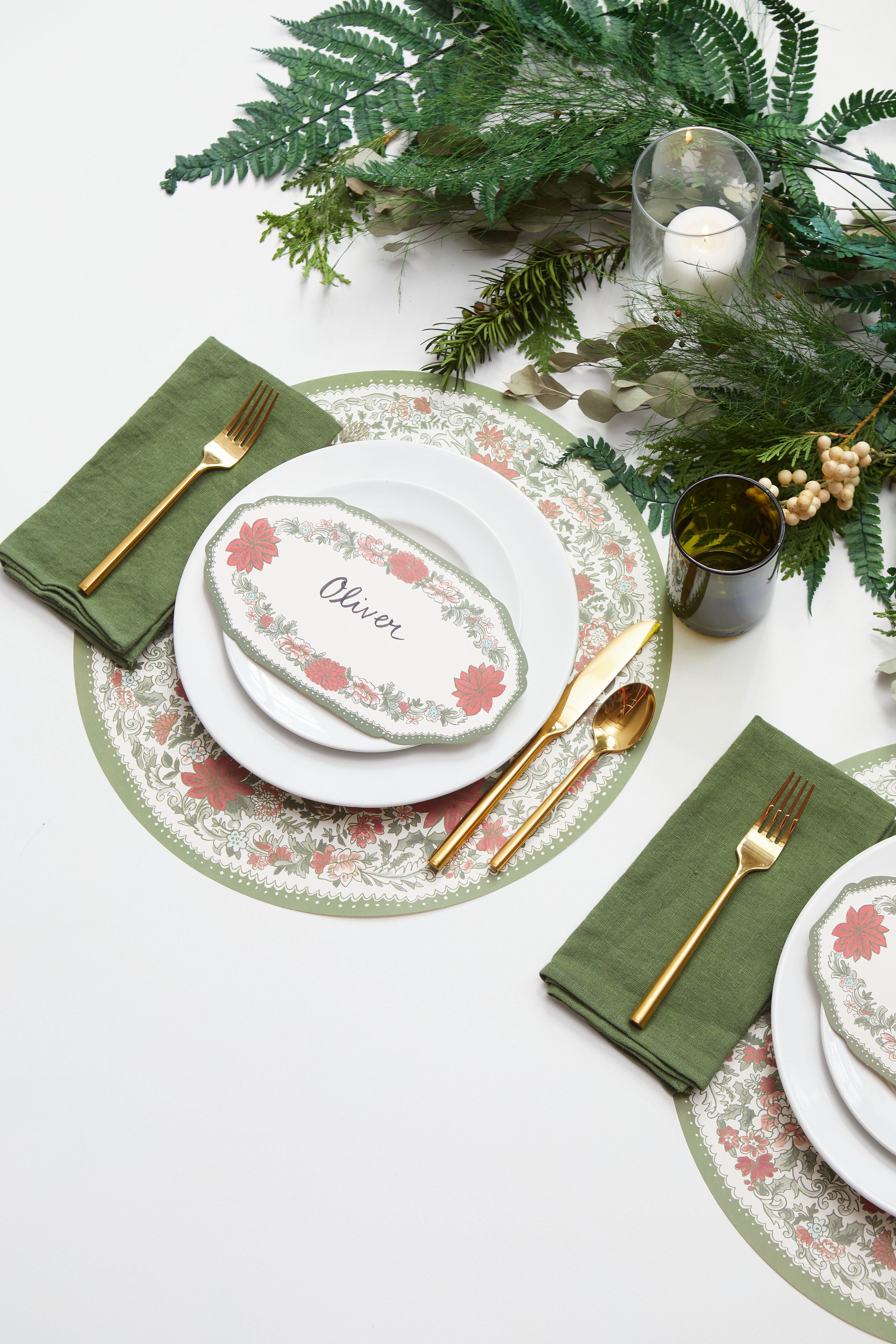 CHRISTMAS CHINA TABLE ACCENT - SET OF 12