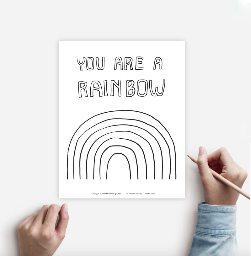 Coloring Page PRIDE RAINBOW Instant Download | Molly Hatch