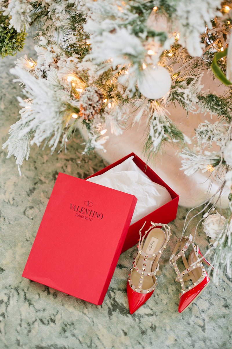 Holiday Red Outfit Valentino Pumps