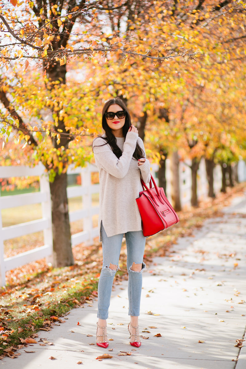 Holiday Red Outfit Valentino Pumps