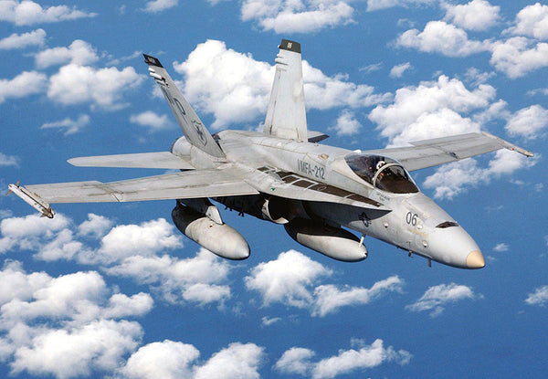 F/A-18 Hornet flying in the sky