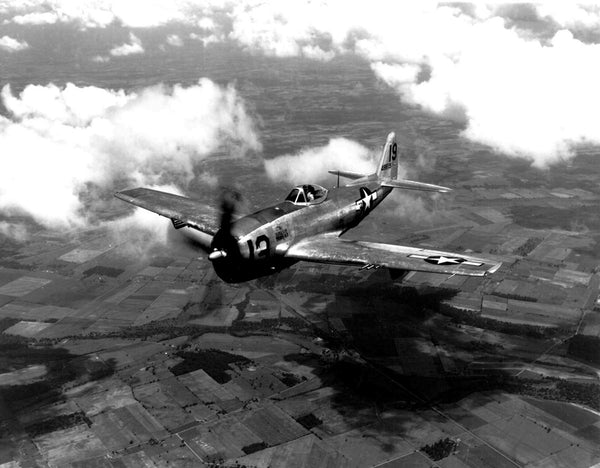 P-47 Thunderbolts were first used as fighter escorts for B-17s and B-24s by the 8th Army Air Force. 