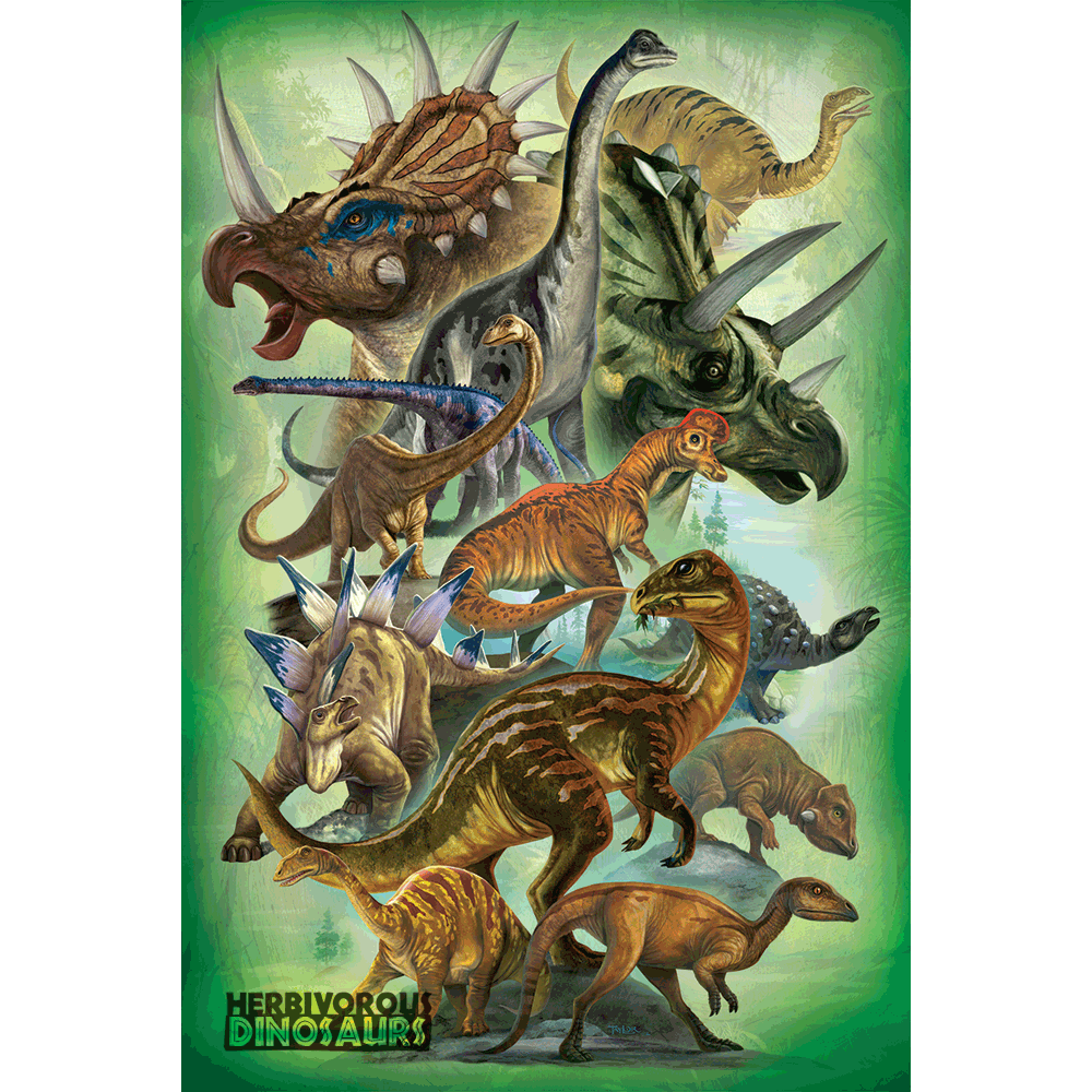 Mushie Posters 11 x 17, Dinosaurs