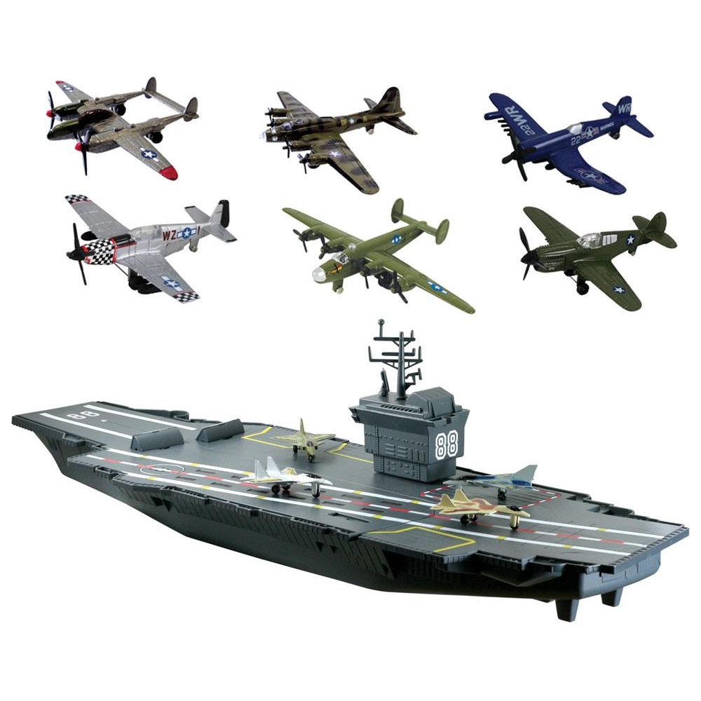 Giant 31 Inch Aircraft Carrier With 6 World War Ii Planes Mightytoy