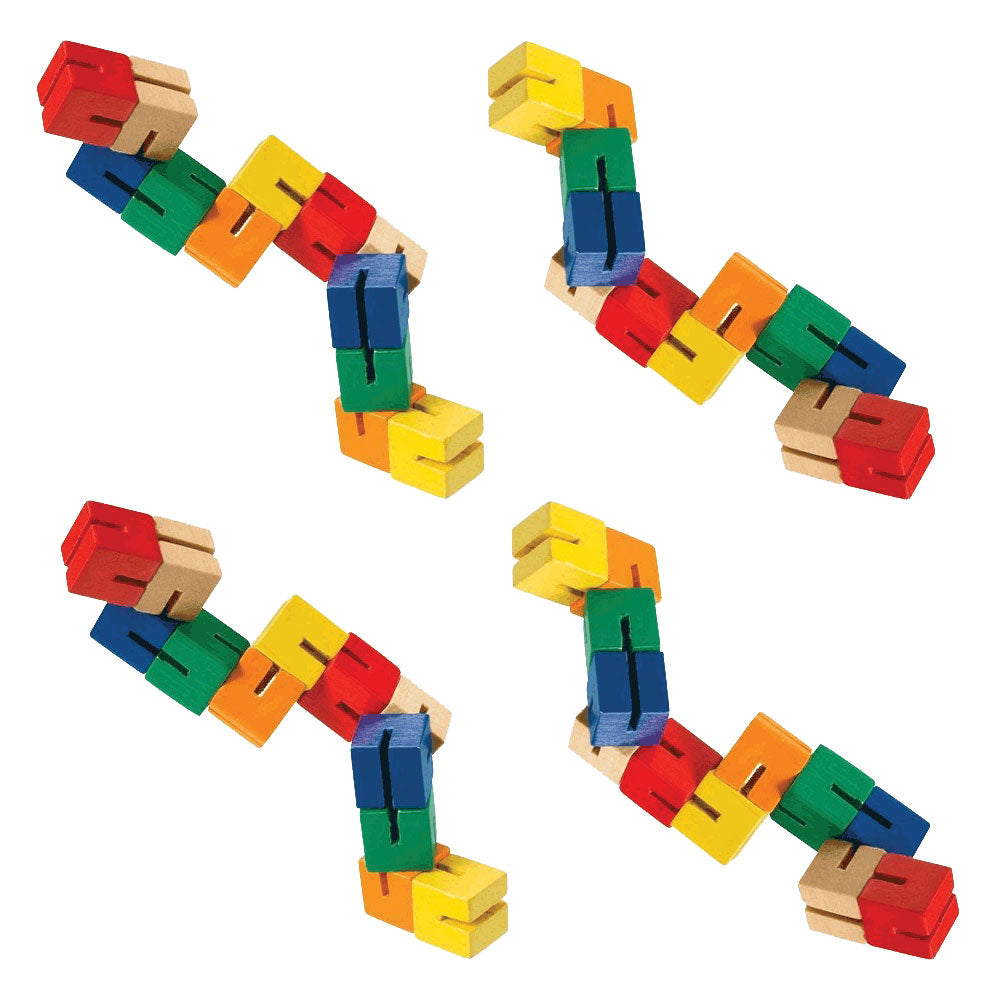 Classic Wooden Toy Puzzle Fidgets - Set of 6