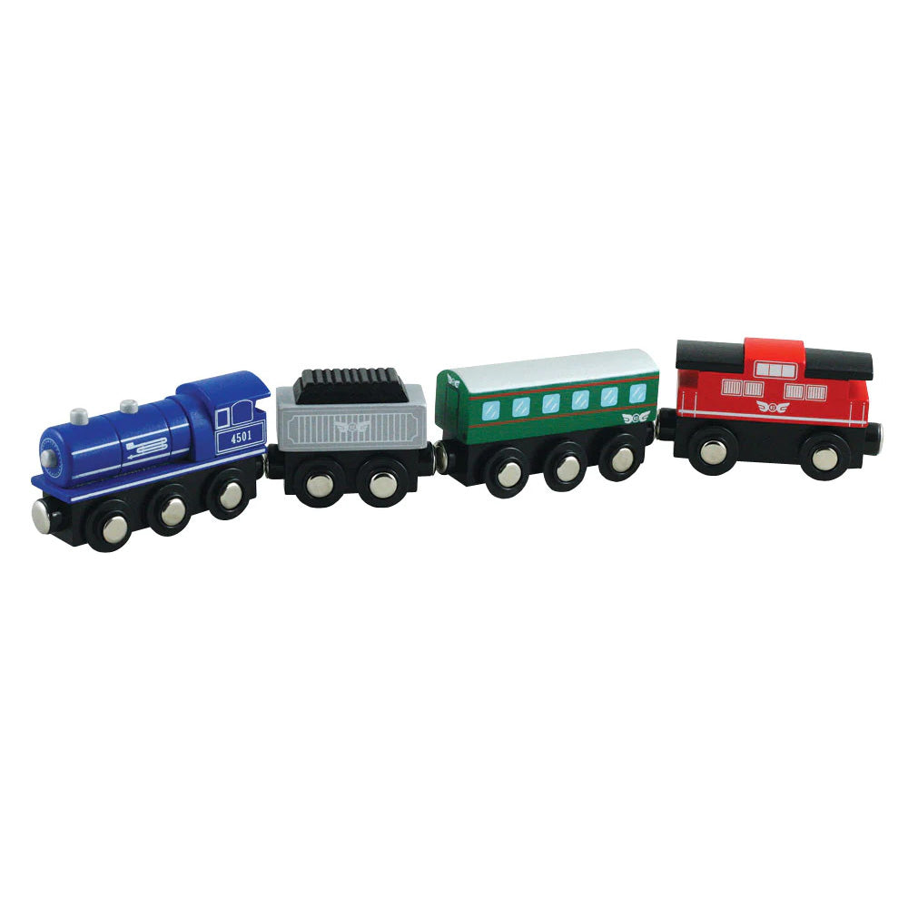 magnetic wooden train set