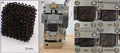 Compression and recovery of i3DP metal microlattice