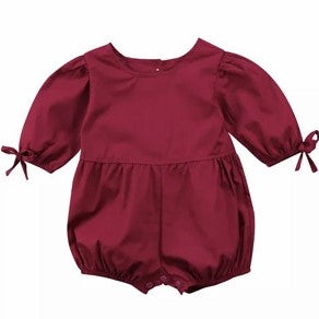 maroon baby romper