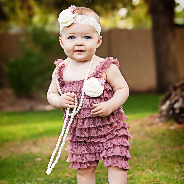 dusty rose baby girl dress