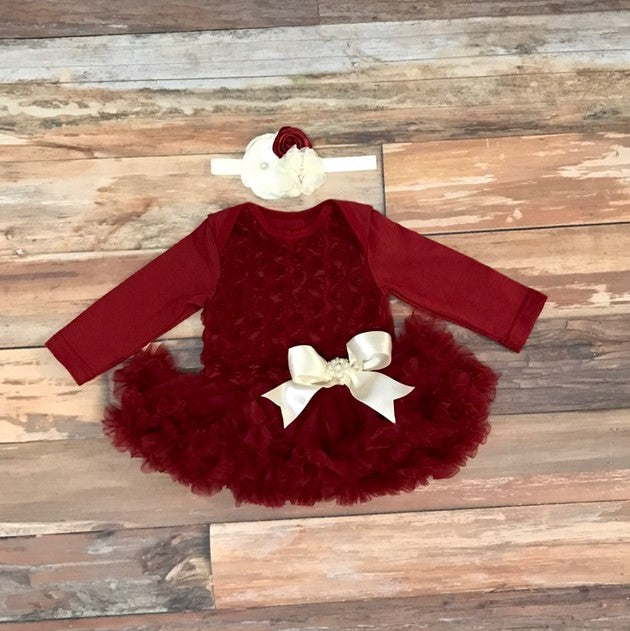 maroon baby outfit