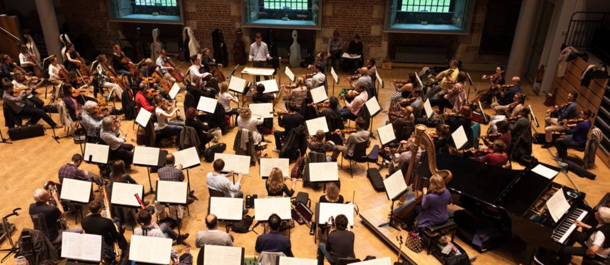 The London Symphony Orchestra recording Final Symphony at Abbey Road Studios with conductor Eckehard Stier