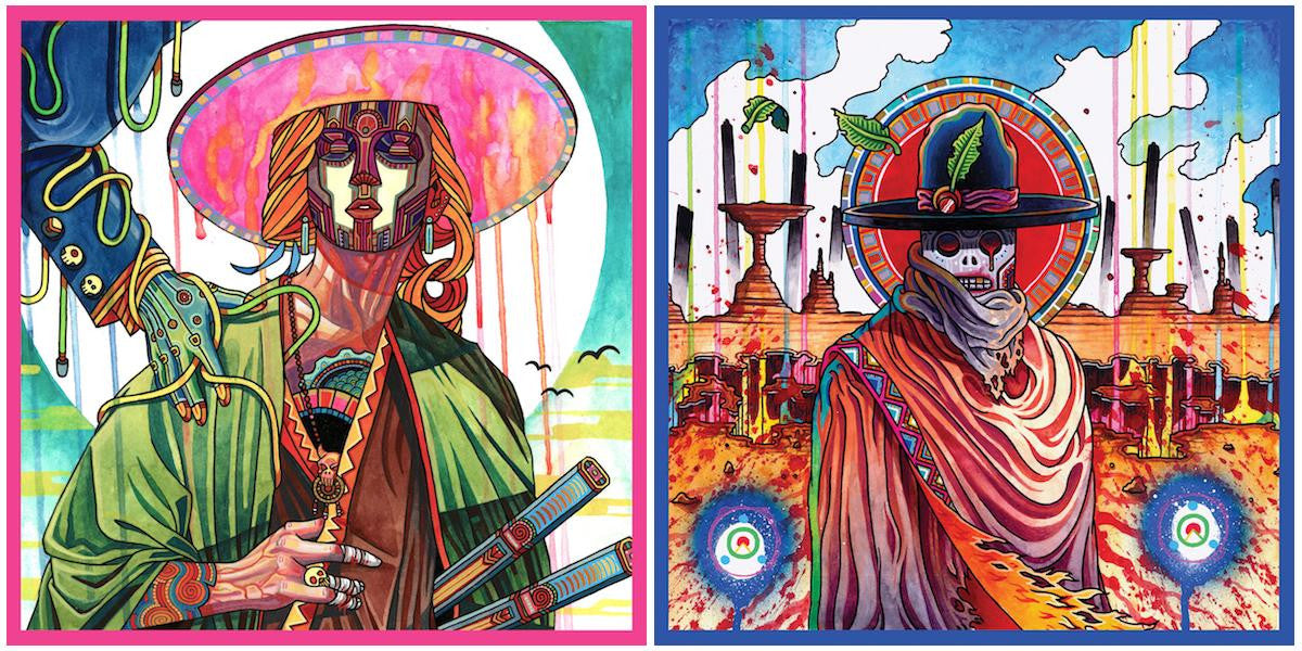 Niklas Åkerblad’s painted covers for World’s End (left) and VanDereer