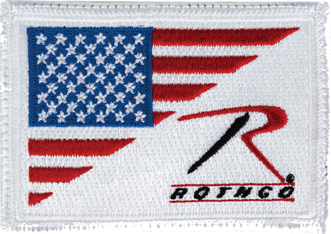 Rothco American Flag Patch - Hook Back - Black / Silver, Reverse