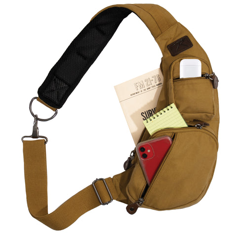 MROYALE™ Vintage Canvas Crossbody Messenger Bag - Men's Brown Outdoor -  EliteDealsOutlet