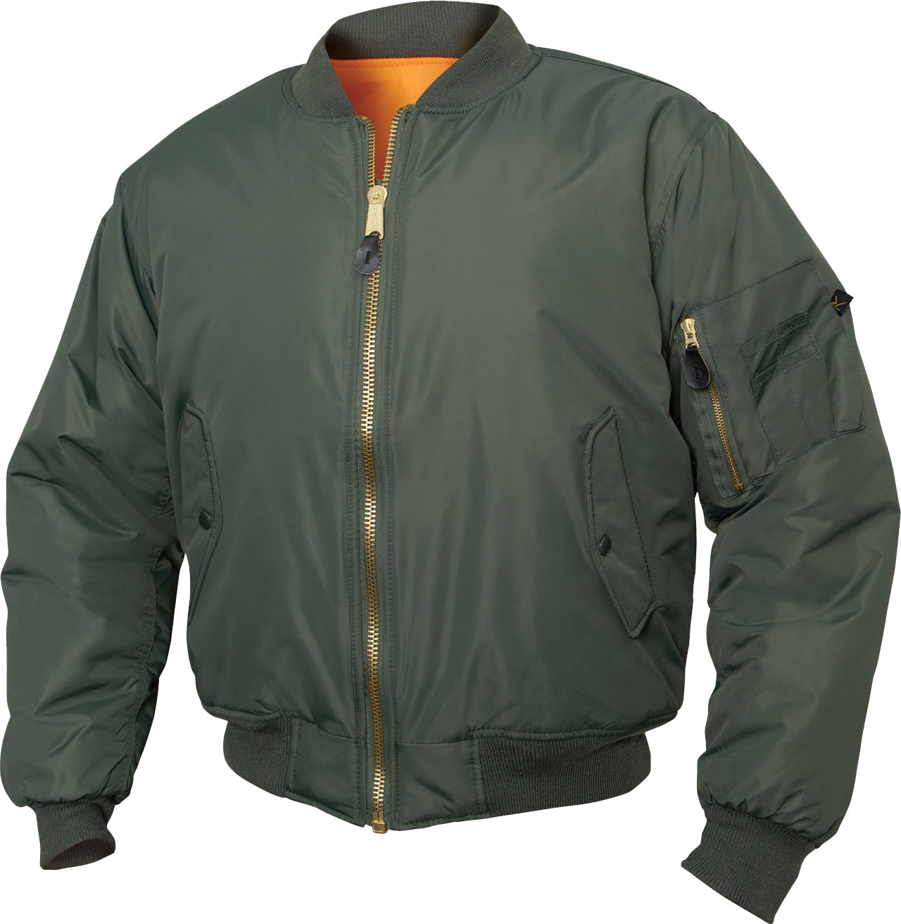 Sage Green - Enhanced Nylon MA-1 Flight Jacket - Galaxy Army Navy